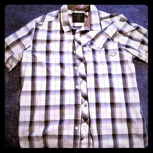 Fox racing button-down black and white